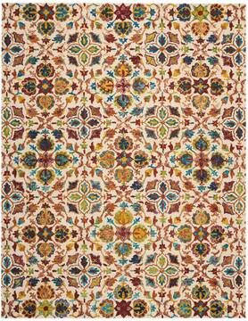 Nourison Vivid Beige Rectangle 8x10 ft Wool Carpet 115465