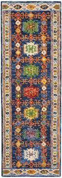 Nourison Vivid Blue Runner 6 to 9 ft Wool Carpet 115469