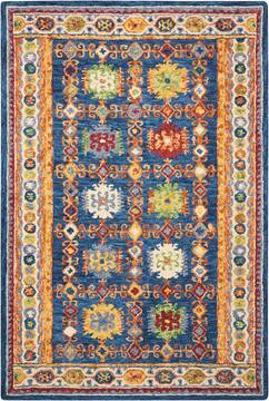 Nourison Vivid Blue Rectangle 4x6 ft Wool Carpet 115471