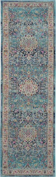 Nourison Vintage Kashan Blue Runner 6 ft and Smaller Polypropylene Carpet 115477