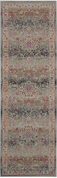 Nourison Vintage Kashan Grey Runner 6 ft and Smaller Polypropylene Carpet 115478