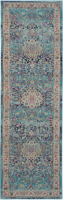 Nourison Vintage Kashan Blue Runner 24 X 80 Area Rug 805-115480 Image 0
