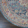 Nourison Vintage Kashan Blue Round 40 X 40 Area Rug  805-115484 Thumb 1