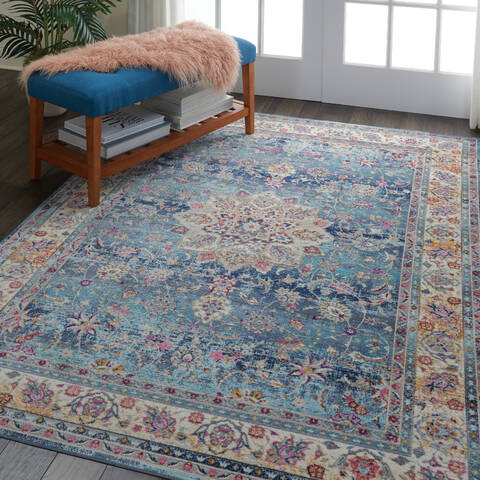 Nourison Vintage Kashan Blue 40 X 60 Area Rug 805-115485 Image 5