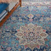 Nourison Vintage Kashan Blue 40 X 60 Area Rug 805-115485 Thumb 3