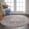 Nourison Vintage Kashan Blue Round 60 X 60 Area Rug 805-115486 Thumb 4