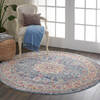 Nourison Vintage Kashan Blue Round 60 X 60 Area Rug 805-115486 Thumb 5