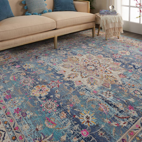 Nourison Vintage Kashan Blue 710 X 910 Area Rug 805-115487 Image 4