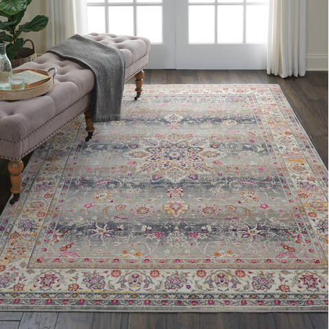 Nourison Vintage Kashan Grey 40 X 60 Area Rug 805-115491 Image 3