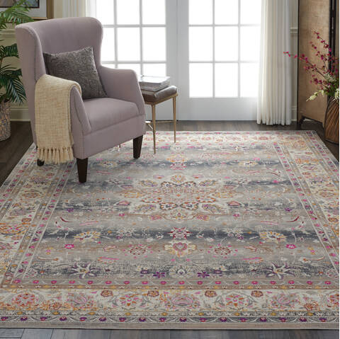 Nourison Vintage Kashan Grey 710 X 910 Area Rug 805-115493 Image 4