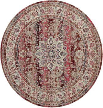 Nourison Vintage Kashan Red Round 4'0" X 4'0" Area Rug  805-115496