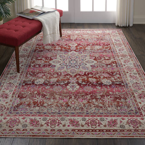 Nourison Vintage Kashan Red 40 X 60 Area Rug 805-115497 Image 3