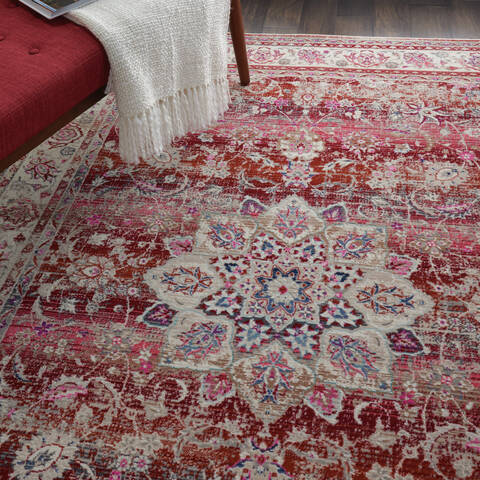 Nourison Vintage Kashan Red 40 X 60 Area Rug 805-115497 Image 4