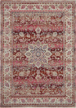 Nourison Vintage Kashan Red Rectangle 4x6 ft Polypropylene Carpet 115497