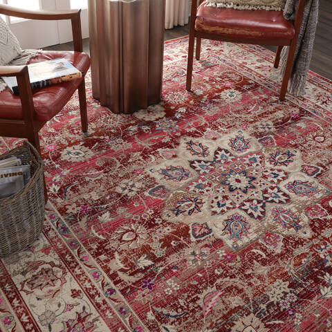 Nourison Vintage Kashan Red 710 X 910 Area Rug 805-115499 Image 3