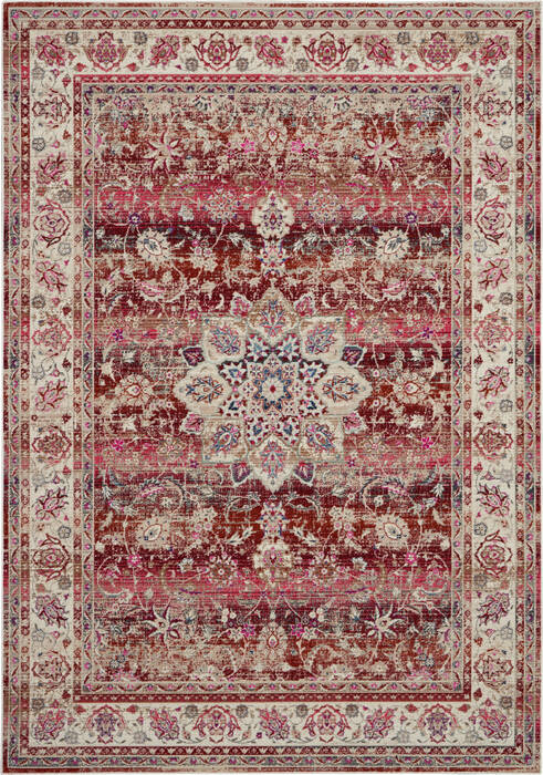 Nourison VINTAGE KASHAN Red Rectangle 5x8 ft Polypropylene Carpet