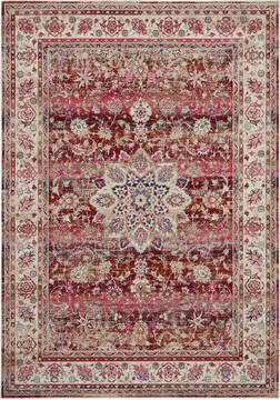 Nourison Vintage Kashan Red Rectangle 5x8 ft Polypropylene Carpet 115503