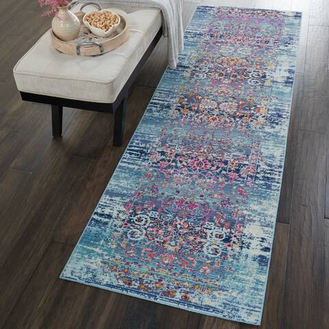 Nourison Vintage Kashan Blue Runner 20 X 60 Area Rug 805-115504 Image 3