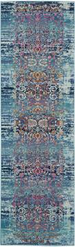 Nourison Vintage Kashan Blue Runner 6 ft and Smaller Polypropylene Carpet 115504