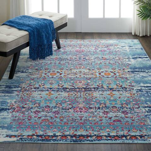Nourison Vintage Kashan Blue 40 X 60 Area Rug 805-115510 Image 3