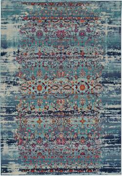 Nourison Vintage Kashan Blue Rectangle 4x6 ft Polypropylene Carpet 115510