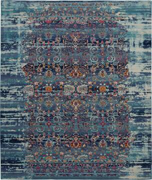 Nourison Vintage Kashan Blue Rectangle 8x10 ft Polypropylene Carpet 115512