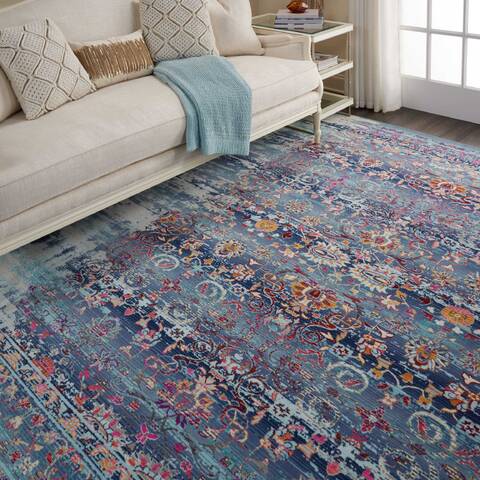 Nourison Vintage Kashan Blue 810 X 1110 Area Rug 805-115513 Image 3