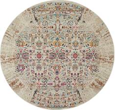 Nourison Vintage Kashan Beige Round 4 ft and Smaller Polypropylene Carpet 115515