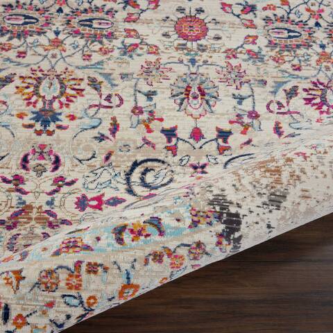 Nourison Vintage Kashan Beige Round 60 X 60 Area Rug 805-115517 Image 2
