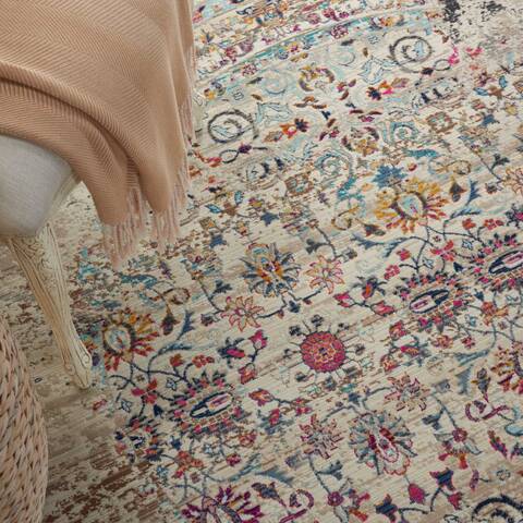 Nourison Vintage Kashan Beige Round 60 X 60 Area Rug 805-115517 Image 4