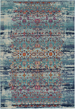 Nourison Vintage Kashan Blue Rectangle 5x8 ft Polypropylene Carpet 115520