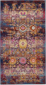 Nourison Vintage Kashan Red Rectangle 2x4 ft Polypropylene Carpet 115524