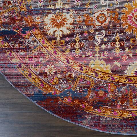Nourison Vintage Kashan Red Round 40 X 40 Area Rug 805-115525 Image 1