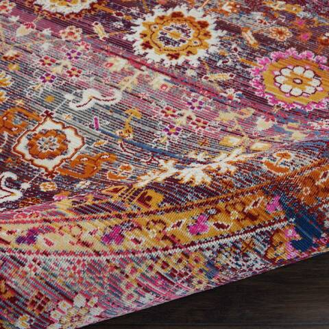 Nourison Vintage Kashan Red Round 60 X 60 Area Rug 805-115527 Image 2