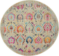 Nourison Vintage Kashan Beige Round 4'0" X 4'0" Area Rug  805-115534