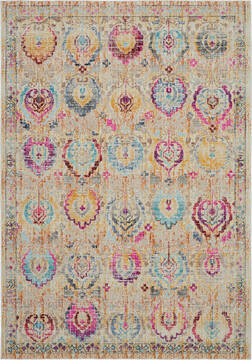 Nourison Vintage Kashan Beige Rectangle 4x6 ft Polypropylene Carpet 115535