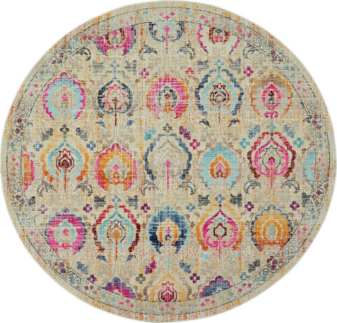 Nourison Vintage Kashan Beige Round 60 X 60 Area Rug 805-115536 Image 0