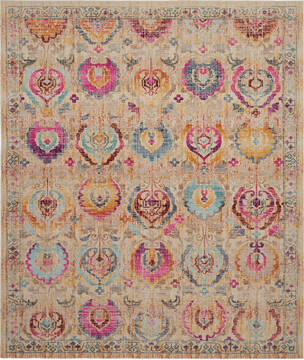 Nourison Vintage Kashan Beige Rectangle 8x10 ft Polypropylene Carpet 115537