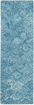 Nourison Linked Blue Runner 6 to 9 ft Wool Carpet 115605