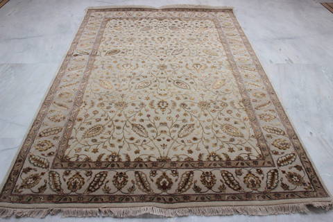 Jaipur Beige Hand Knotted 60 X 91 Area Rug 905-115662 Image 1