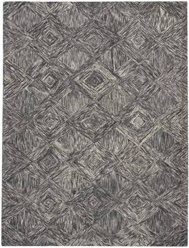 Nourison Linked Grey Rectangle 8x10 ft Wool Carpet 115679