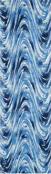 Nourison Organic Modern Blue Runner 6 to 9 ft Polyester Carpet 115694