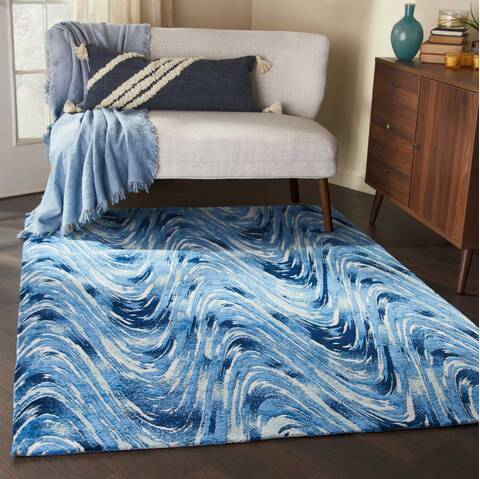 Nourison Organic Modern Blue 39 X 59 Area Rug 805-115701 Image 3