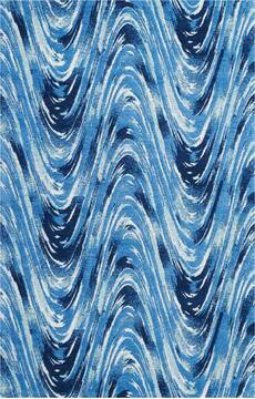 Nourison Organic Modern Blue Rectangle 4x6 ft Polyester Carpet 115701