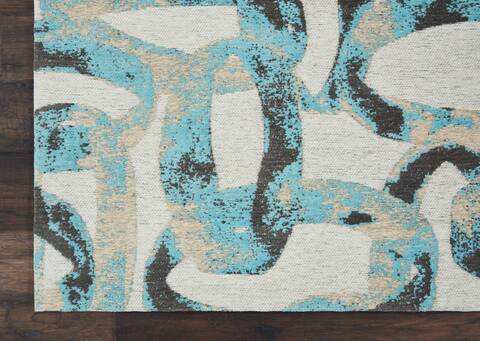 Nourison Organic Modern Blue 39 X 59 Area Rug 805-115716 Image 1