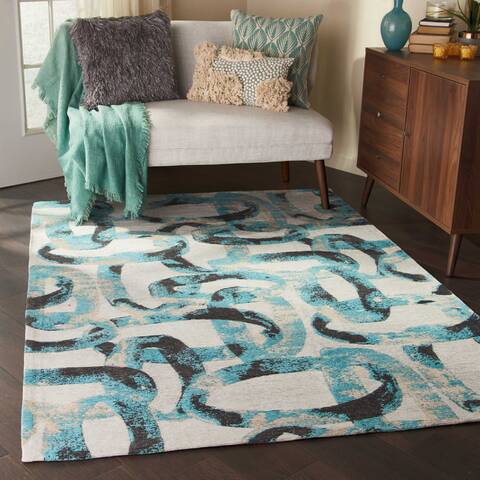 Nourison Organic Modern Blue 39 X 59 Area Rug 805-115716 Image 3