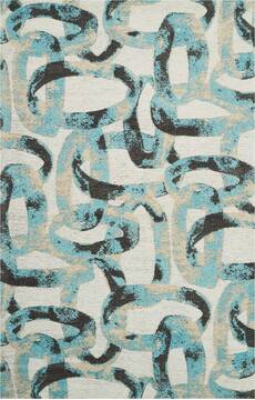 Nourison Organic Modern Blue Rectangle 4x6 ft Polyester Carpet 115716