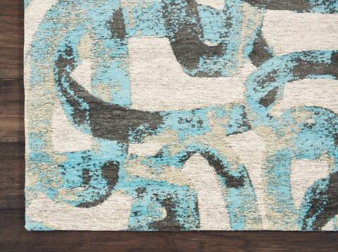 Nourison Organic Modern Blue Runner 23 X 76 Area Rug 805-115723 Image 1