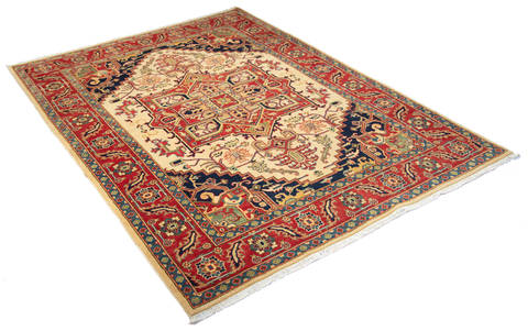 Heriz Beige Hand Knotted 510 X 79 Area Rug 700-115724 Image 2