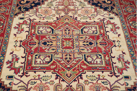 Heriz Beige Hand Knotted 510 X 79 Area Rug 700-115724 Image 3